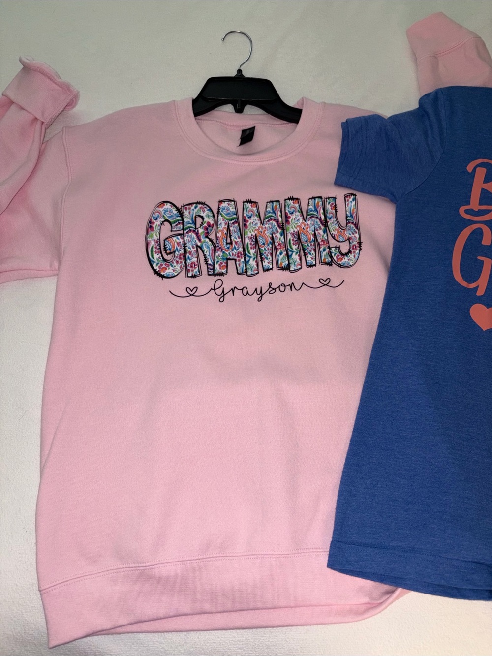 Pink "Grammy" Floral Lettering adult small Sweatshirt
